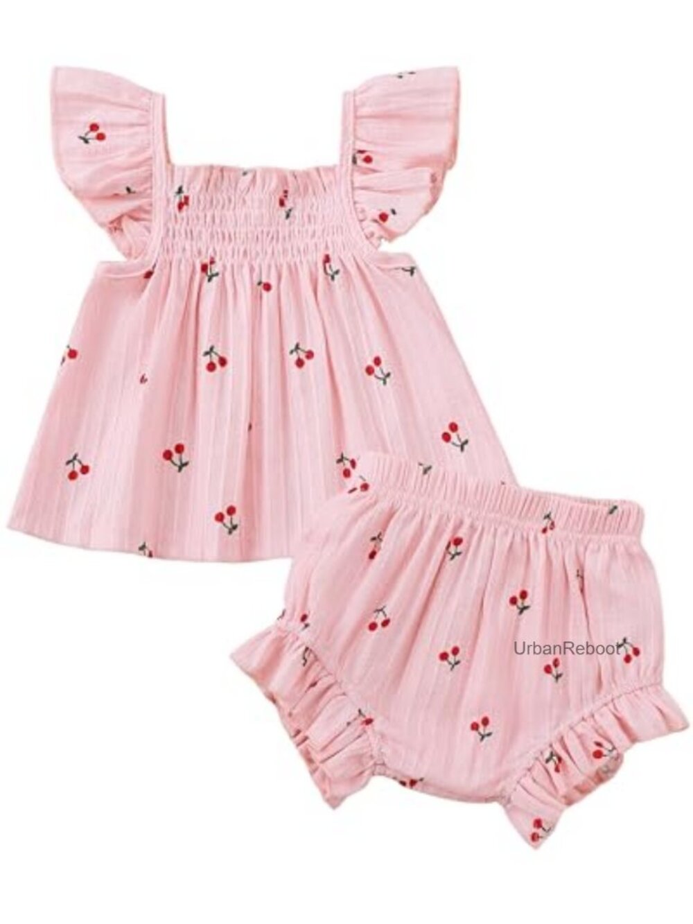 Newborn Baby Girl Summer Outfit Ruffle Top Bloomers Shorts Set Cotton